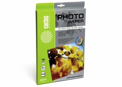 Фотобумага матовая A4, 100 г/м2, 100 л., Cactus