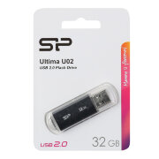 Флеш диск 32Gb Silicon Power Ultima U02 (SP032GBUF2U02V1K), USB2.0, Black
